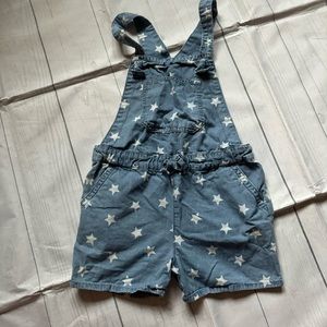 OshKosh Chambray Blue Star Overall Shorts Size 7